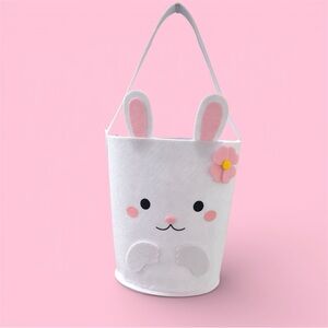 Easter Buckets Colorful Felt Basket with 10 Piece Assorted  Easter Eggs